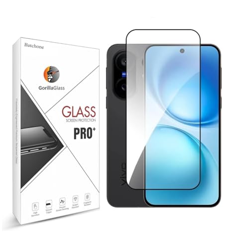 Image of BATCHONE Premium Tempered Glass Screen Protector Compatible for Vivo X200 FE (Black) with Edge to Edge Coverage and Easy Installation kit, Pack of 1