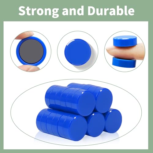 Imán redondo decorativo azul, pack de 20 piezas miniatura 3
