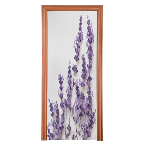 FLildon Lavender Flowers Violet Door Cover Decoration, Party Accessory Porch Decor for Festive Ornament Room Door Covers 36 x 98 Inch