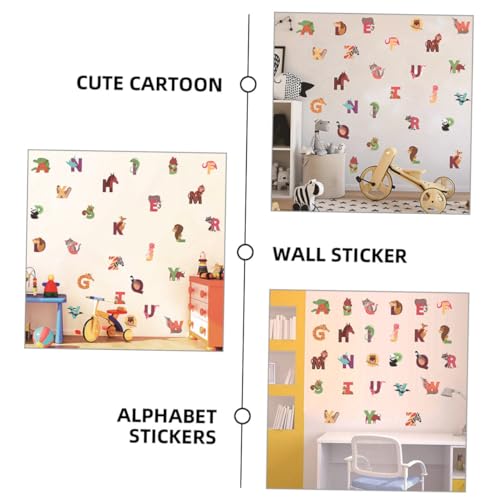 Vinilos decorativos de alfabeto con animales, 26 piezas, PVC educativo miniatura 3