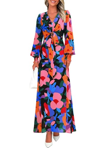 PRETTYGARDEN Women's 2026 Spring Wedding Guest Dresses Floral Long Sleeve