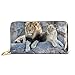 Produktbild JHGFG Mode Handtasche Reißverschluss Brieftasche Männlich Weiblich Löwe Sitzen Auf Rock Telefon Kupplung Geldbörse Abendkupplung Blockieren Leder Brieftasche Multi Card Organizer