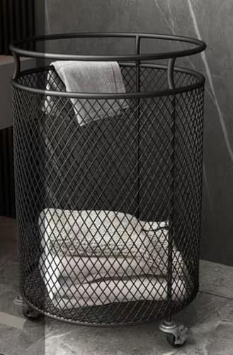 Blinxoランドリー バスケット キャスター付き 洗濯かご 金属洗濯カゴ 大容量収納かご 頑丈 汚れた衣類収納かご 雑貨 多機能収納 洗面所 洗濯室 浴室ランドリールーム用 家庭用 (A2)
