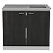 DEPOT E-SHOP Salento Freestanding Sink with Double Door Cabinet and Two Shelves, 35.4