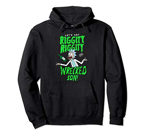 Rick & Morty Riggity Riggity Wrecked Spiral Pullover Hoodie Pullover Hoodie