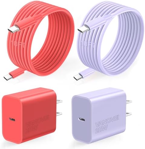 Compatible with iPhone 16 15 Charger Fast Charging,USB C Wall Charger,Type C Fast Charger Block with10ft 2Pack USB C Cable Compatible with iPhone 17/16 Pro/16 Pro Max/15//15 Pro/15 Pro Max,Pad,Samsumg
