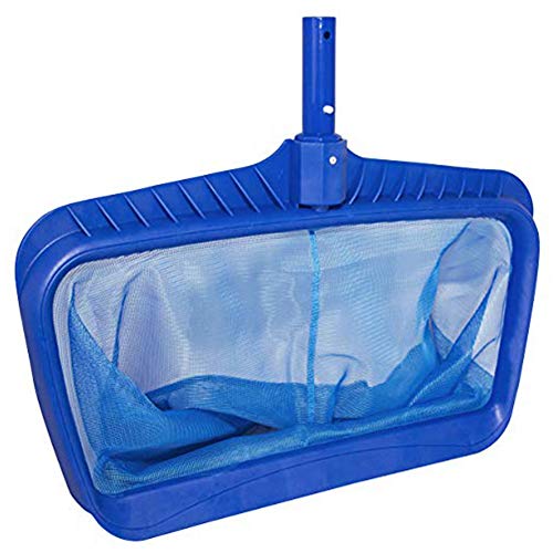 Pointsee Skimmer Rake Mesh Net Leaves Cleaning Tool Swimming Pool Pond SPA Fine Leaf - Blue Fine Mesh, Lightweight, Wide Net Mouth