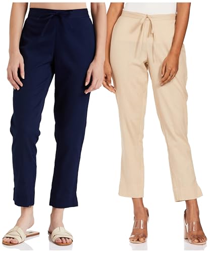 Image of Amazon Brand - Myx Women's Cotton Rich Slim Pants (Available in Plus Sizes)