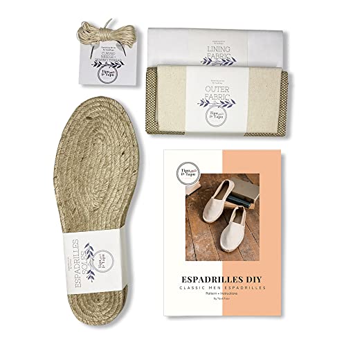 Espadrilles Homme DIY kit couture chaussure été beige taille ajustable