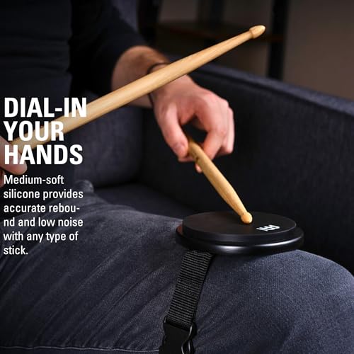 Meinl Cymbals Knee Practice Pad - 4 Inches - with Adjustable Leg Strap - Drum Accessory, Black (MKPP4BK), 4" - Image 4