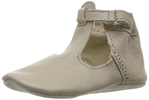 Robeez Baby-Girl s T-Strap-First Kicks Crib Shoe, Penny-Taupe, 3-6 Months M US Infant