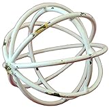 PD Home & Garden White Bar Metal Sphere Decorative Ball Rustic Distressed Farmhouse 5 inch Diameter Orb