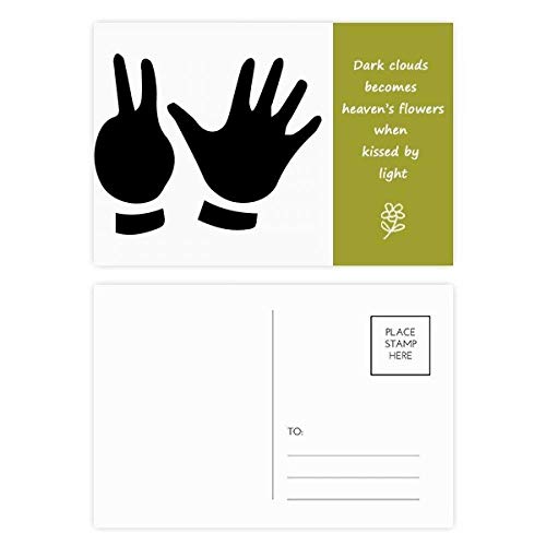 Jeu de cartes postales avec silhouette de geste pour remerciements et correspondance DIY