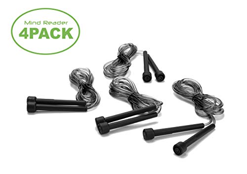 Mind-Reader-Adjustable-Jump-Rope-and-475-Handle-Pack-of-4-Black
