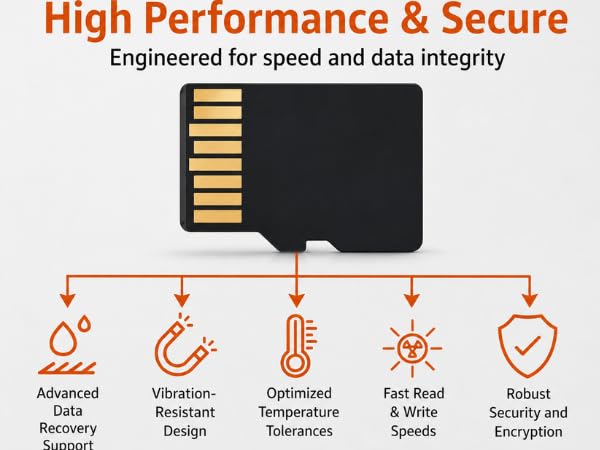 Image of 8GB microSDXC Memory Card Class 10, V30 | 20MB /s Read, 10MB /s Write Speed | Compitable with Smartphones, Camera, CCTV | Drop Protection | Memory Card