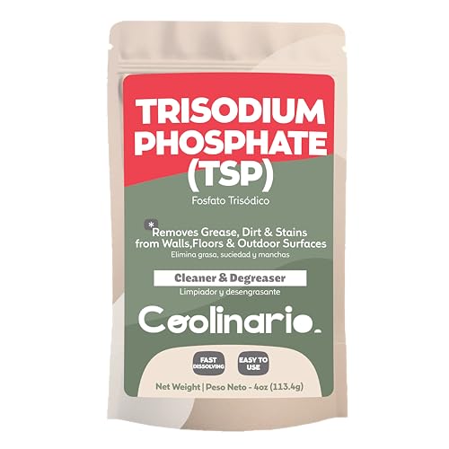 Coolinario Trisodium Phosphate - TSP Cleaner (4 Oz) Heavy-Duty Cleaner & Degreaser for Walls, Floors & Outdoor Surfaces | Removes Grease, Dirt & Stains | Ideal for Home & Industrial Use