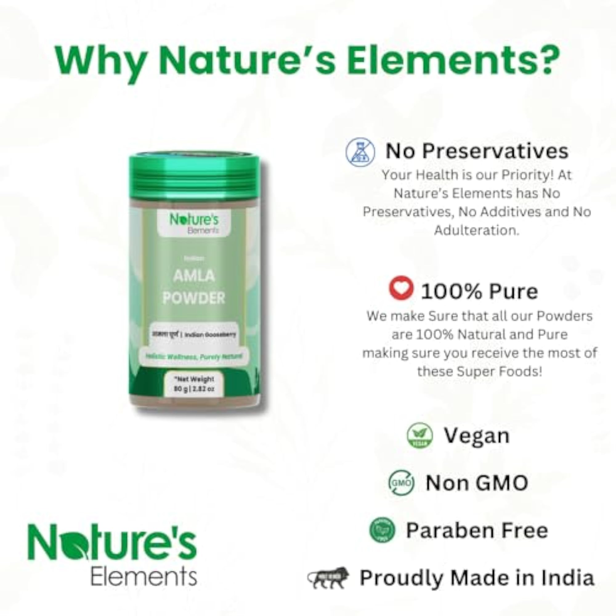 Nature's Elements Amla Powder, 100% Pure Herbal