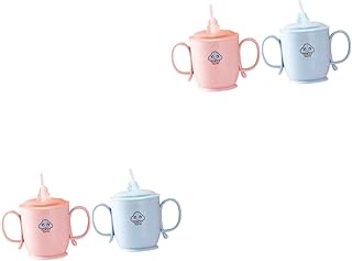 Toyvian 4 Pçs Copo De Leite Garrafa De Alimentação Do Bebê Garrafa De Leite Do Bebê Copo De Água Da Criança Rosa Copos De Bebida Recém-Nascidos Copos De Bebida Palha Garrafa De Água Copo