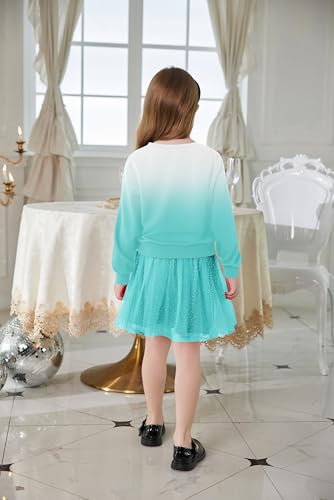 Image of Arshiner Toddler Girl Clothes Fall Long Sleeve Crewneck Sweatshirt and Tutu Skirt Set Little Kids Tie Dye Outfits 3-4Y