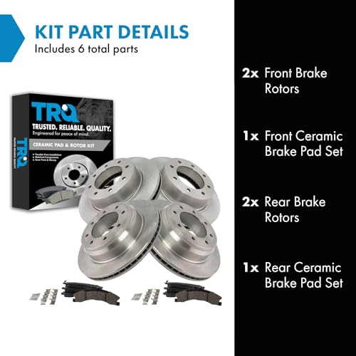 TRQ Front and Rear Brake Pad & Rotor Kit Ceramic by TRQ - Used condition - Image 2