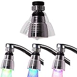 Swivel 3-Color Temperature Sensitive Gradient LED Water Faucet Light Water Stream Color Changing Faucet Tap Sink Faucet For Kitchen and Bathroom