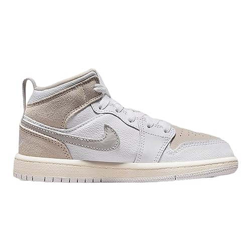 Jordan 1 Mid PS White/LT Orewood Brown-Tech Grey FB9141-120 3Y2