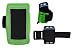 Produktbild Design Sport-Armband Tasche in Grün für Samsung Galaxy A40e / A20e / A8 (2018) / A5 (2017) Neopren Anti Rutsch mit Reflektion Schlüssel/Kopfhörer Halter Reißverschluss