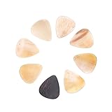 Dilwe 8Pcs Guitar Picks, Handcrafted Buffalo Horn Heart Shape Picks for Acoustic Electric Guitar Ukulele Mandolin Banjo