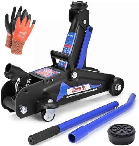 Bild 9 - Wagenheber hydraulisch 2T, Hubhöhe 140-310mm, Gummiuaflage, Handschuhe, Flache, Profi, Tief, Rangierwagenheber Heber, Ständer, Werkstatt, Wohnmobil, Geländewagen PKW SN3061