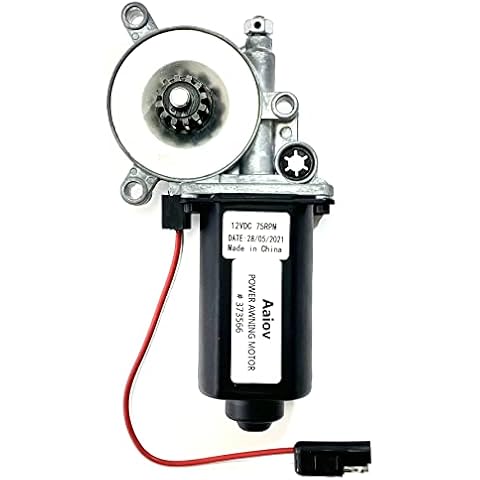Aaiov 373566 RV Awning Motor Replacement Universal Black Connector Motor Compatible with Solera Power Awnings Motor Cover