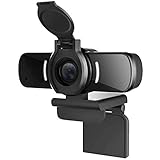 Webcam con micrófono, 1080P Webcam para PC portátil, ordenador de sobremesa, USB para videollamadas y grabaciones, estudios, conferencias web, cámara HD compatible con Windows, Mac