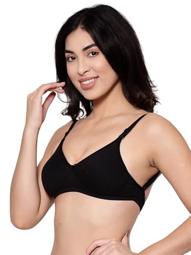 Image of Inner Sense Bra for Woman Made with Organic Cotton and Bamboo I Demi Cups Backless Bra for Woman with Removable Straps and Transparent Back I Non Padded Wire-Free Innerwear