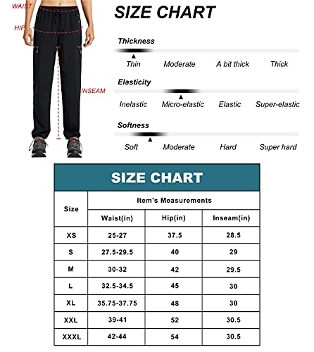 Libin Women's Cargo Hiking Pants Lightweight Quick Dry Pants Athletic Workout Casual Outdoor Zipper Pockets, Black L #TOP5