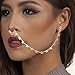 Honbay 2PCS Fashion Nose Ring with Chain Nose to Ear Chain with Star Crystal Fake Septum Ring Non-Piercing Nose Ring Indian Belly Dance Party Nose Accessories Body Jewelry