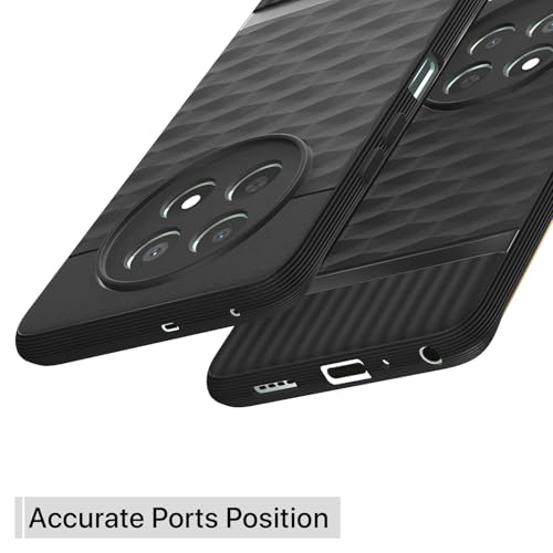 Image of Polycarbonate Back Case Cover for Realme Narzo 70X 5G Rugged Dual-Layer Shockproof Protective Case with Camera Protection for Realme Narzo 70X 5G (Black)