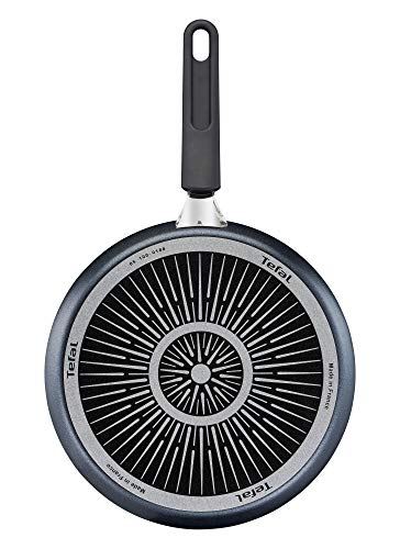 Tefal, C38510 XL Force, padella per crepe, 25 cm, rivestimento antiaderente, resistente, segnale termico, fondo Diffusion Base, forma extra larga, manico stabile, colore: nero