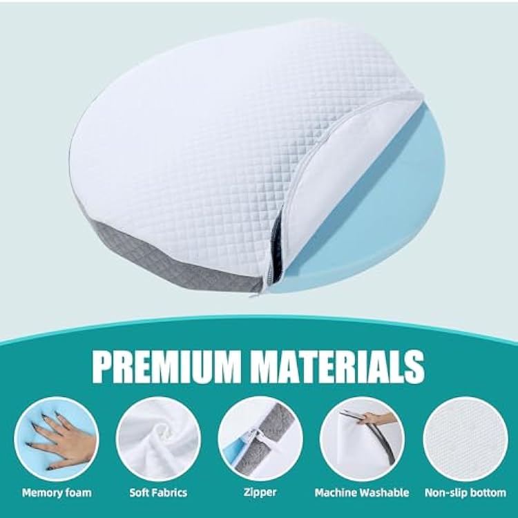 ROYALAY Lumbar Support Pillow for Bed, Memory Foam Waist Pillow for Sleeping, Ergonomic Wedge Pillow for Back Support, Elevated Body Pillow with Removable Cover for Side, Back and Stomach Sleepers