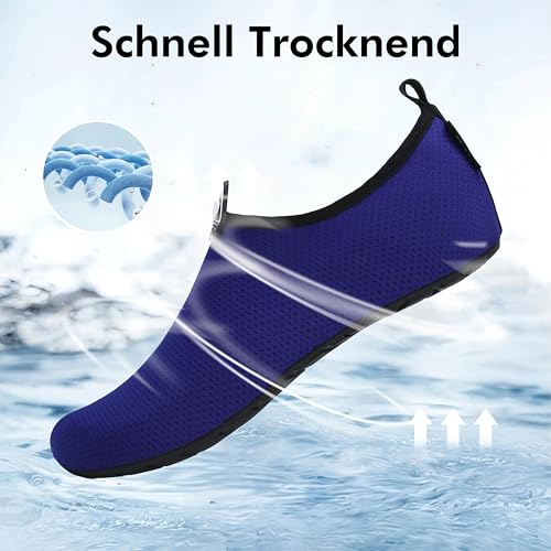 SAGUARO Hombre Mujer Zapatos de Agua Playa Escarpines Zapatillas de Deportes Acuáticos Buceo Surf Snorkel Yoga Piscina, Azul 40/41 - imagen 3