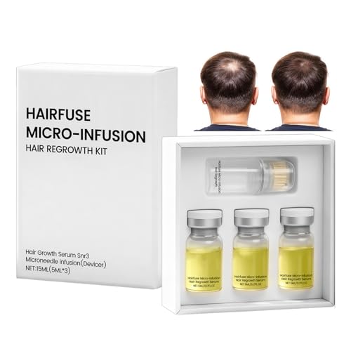 Microneedle Infusion Hair Regrowth Solution Hair Regrowth System Hai r Growth Serum Crecimiento Cabello Sistema de Crecimiento Del Cabello Sistema de Recrecimiento Capilar Aumenta Grosor Cabello,3ml*3
