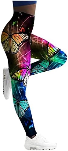 Yoga Pants for Women High Waist Leggings Printed Tummy Control Workout Athletic Pants Running Slimming Elastic Waist