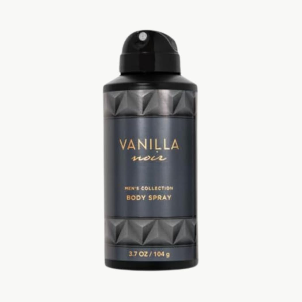 Bath & Body Vanilla Noir for Men deodorizing Body Spray, 3.7 fl. oz. / 118 mL (Packaging Style May Vary)