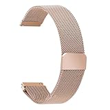 MURVE Cinturino in maglia milanese per Samsung Galaxy Watch 5/4 44 mm, 40 mm/5 Pro/4 Classic/Active 2 20 mm/22 mm, cinturino per Huawei Gt 2/2e/3/4/5 Pro (oro rosa, 22 mm)
