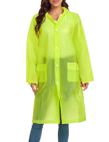 Image of Raincoats for Women Men Reusable Portable Waterproof EVA Long Rain Ponchos with Hoods