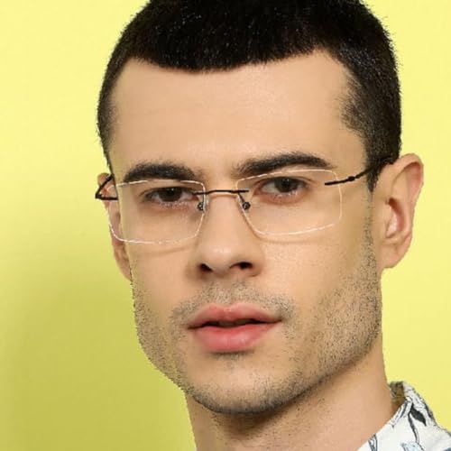 Image of Redex Rimless Rectangel Bifocal Reading Glasses Anti Glare Protection For Unisex Power Available 0.50 0.75 1.00 1.25 1.50 1.75 2.00 2.25 2.50 2.75 3.00