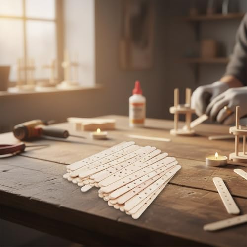 50 piezas de soportes de mecha de madera para velas miniatura 4