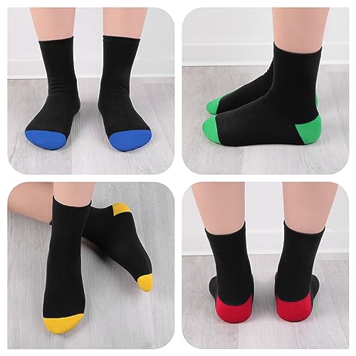 L&K-II 2819 Lot de 10/12 paires de chaussettes de sport en coton pour enfant garçon et fille Multicolore, 12-2876, 27-30 – vue 4
