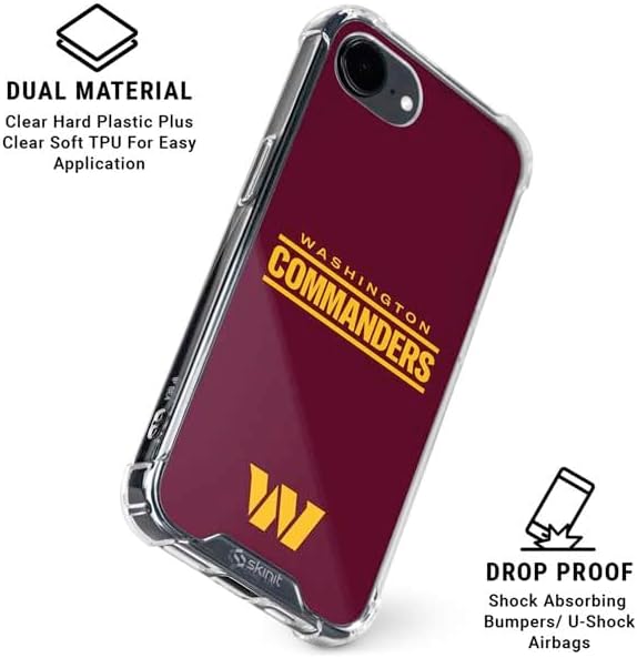 Skinit Clear Phone Case Compatible with iPhone 16e - Officially Licensed NFL Washington Commanders Performance Series Design