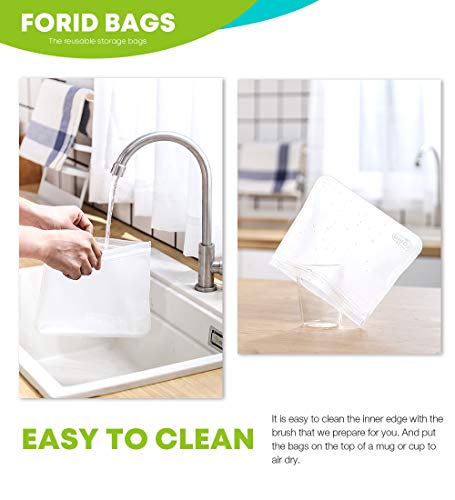 Reusable Storage Bags - 12 Pack Extra Thick Freezer Bags (2 Reusable Gallon Bags & 5 Reusable Sandwich Bags & 5 Reusable Snack Bags) Fda Grade Leakproof Lunch Bag For Food Travel Items Storage #TOP5