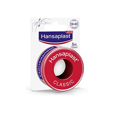 Hansaplast Fixierpflaster Classic (5 m x 2,5 cm), Tapeband zur einfachen und sicheren Fixierung von Wundverbänden, Heftpflaster Rolle mit starker Klebekraft Cover