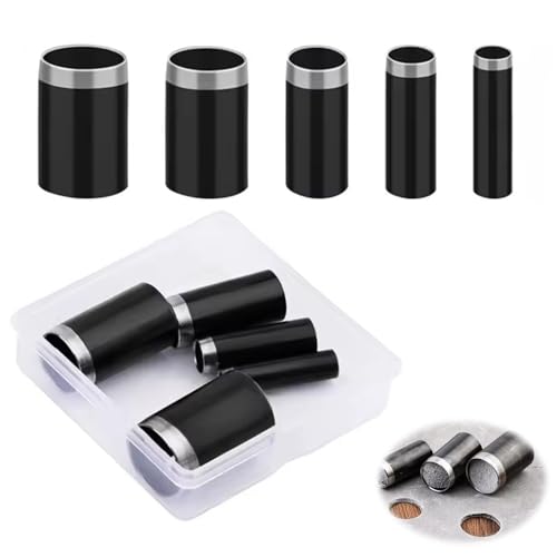 XIANFQNKJ 穴あけポンチ 5本セット ポンチ 穴あけ 工具セット 中空タイプ 革用 ハトメポンチ ベルト 穴あけ対応 レザークラフト用 型抜き パンチ きれいにカット 皮革加工 財布 時計用 DIY工具 収納ケース付き